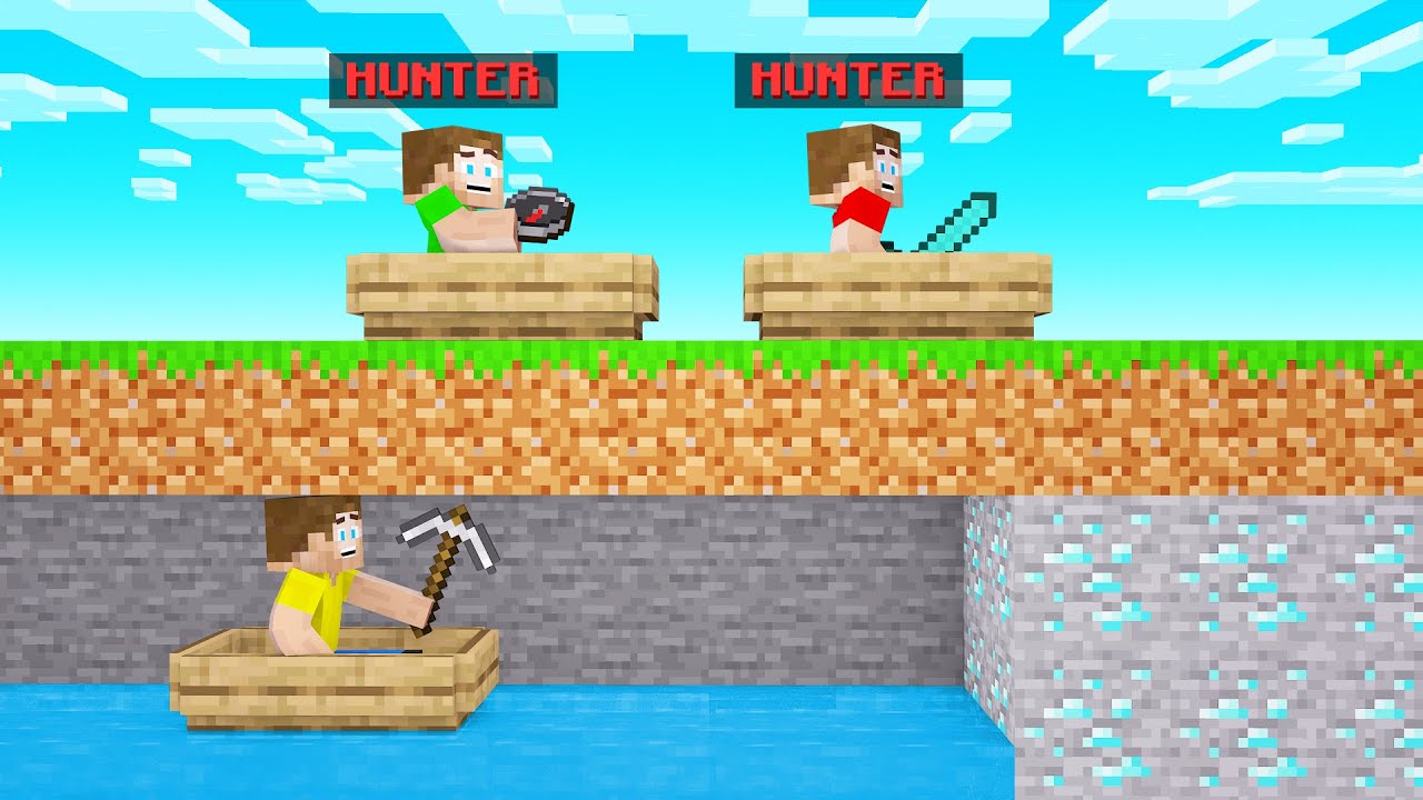 HUNTERS VS SPEEDRUNNERS In BOATS! (Minecraft)