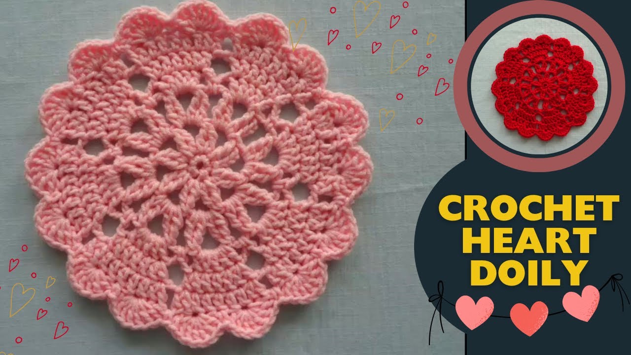 Easy Crochet Heart Doily | Free Pattern Tutorial