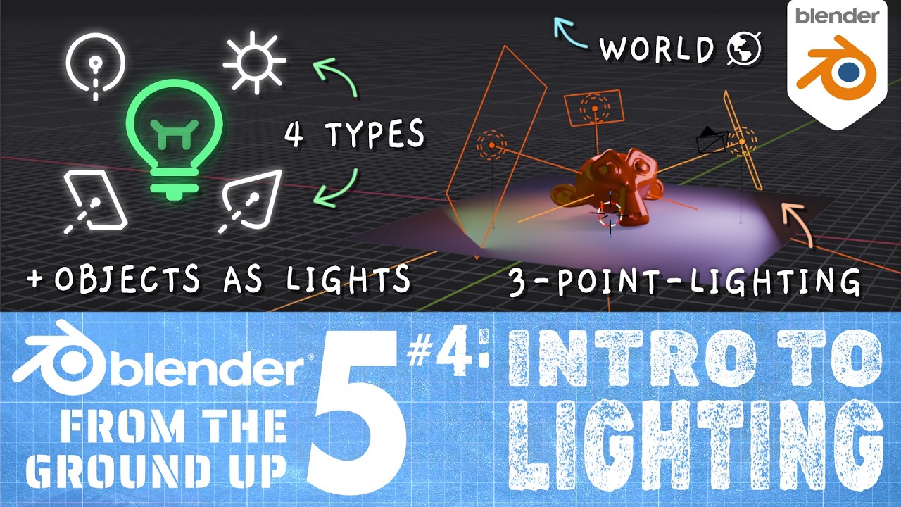 #4: Intro to Lighting! : Blender 5 From the Ground Up #blender3d  #b3d