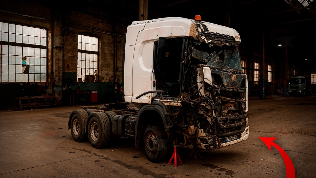МУЖЧИНА восстанавливает ПОВРЕЖДЁННЫЙ ГРУЗОВИК SCANIA от НАЧАЛА до КОНЦА после АВАРИИ