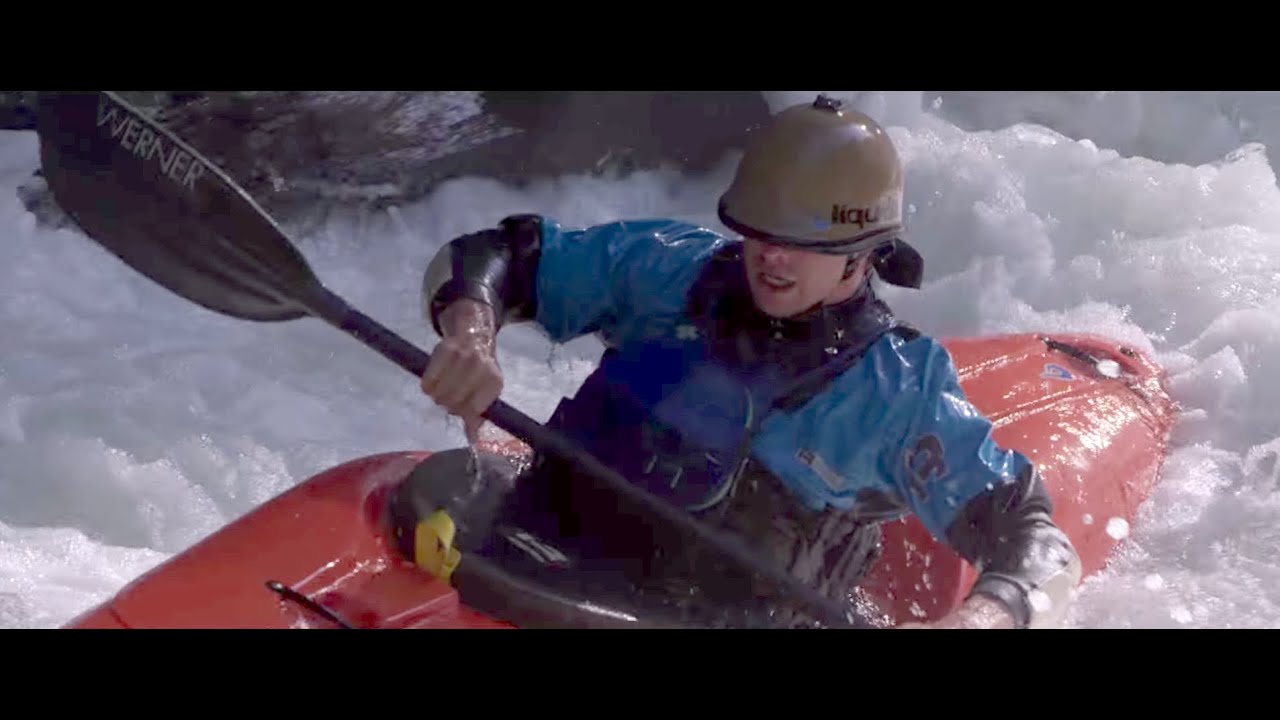 Pat Keller kayaking the Green River blindfolded