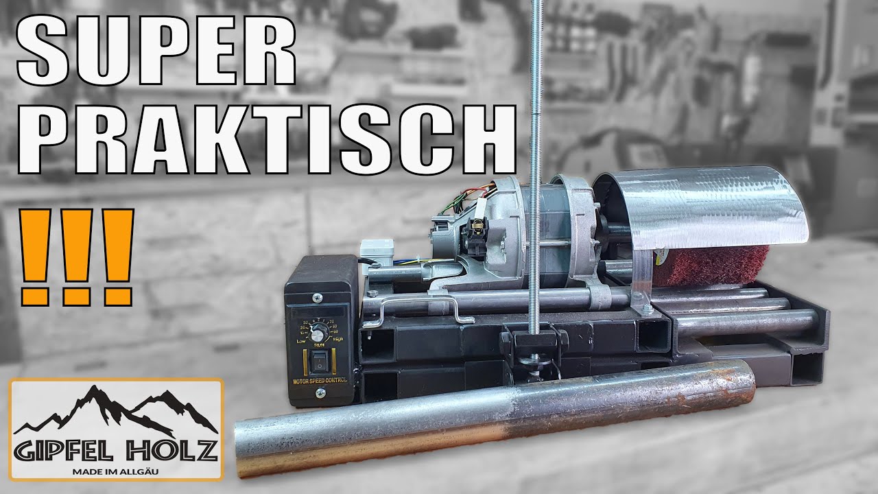 Stahl putzen mit einem alten Waschmaschinenmotor - Poliermaschine selber bauen - Metallbearbeitung