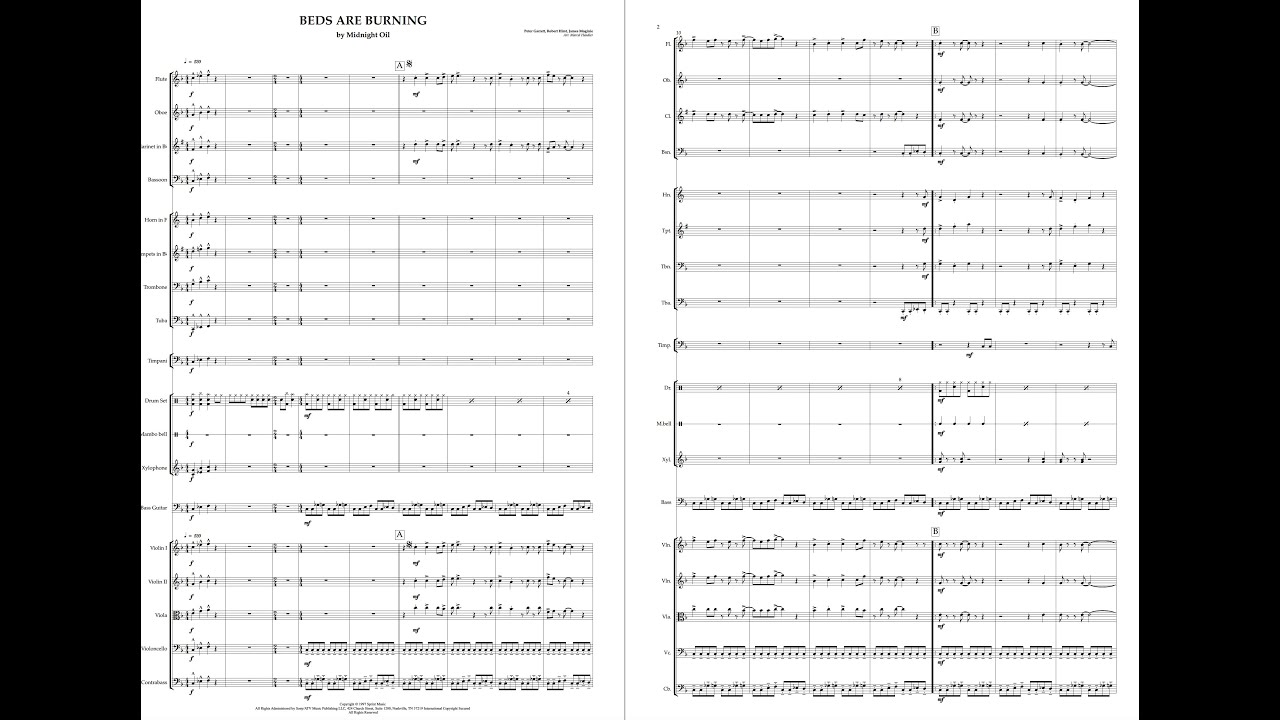Midnight Oil - Beds are Burning for Orchestra
