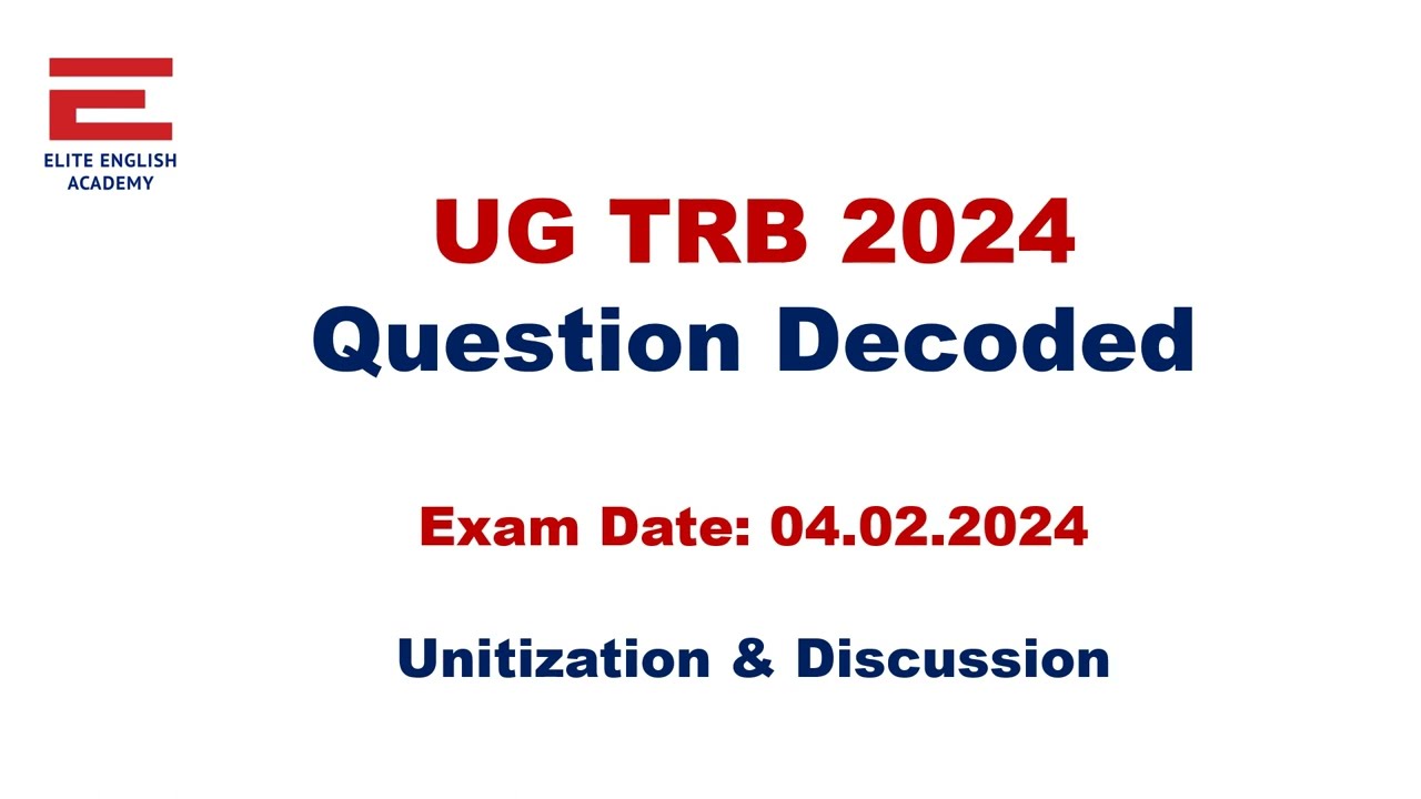 UGTRB 04 FEB 2024 English Literature Question Paper Analysis