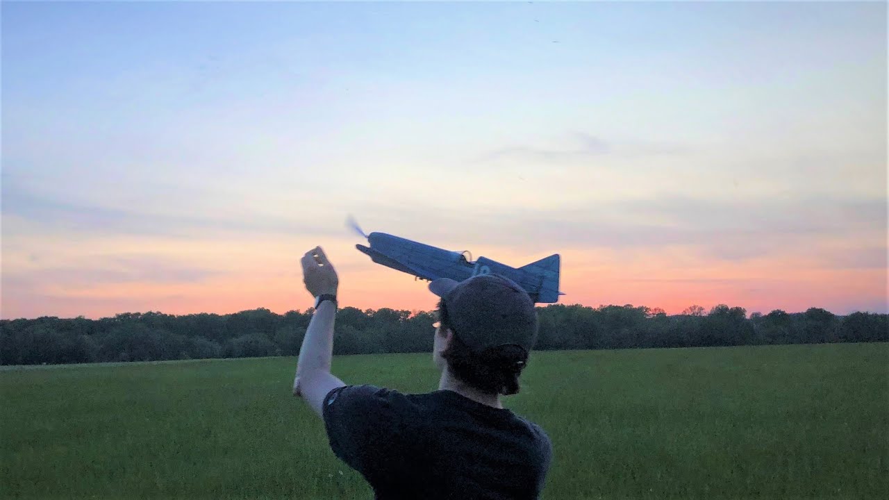 Rubber-Powered Race Plane: Keith Rider R-6 Evening Flights