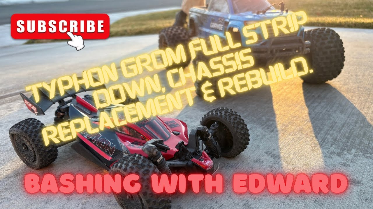 ARRMA Typhon Grom BLX 223s full strip down, chassis replacement and rebuild. #rccar  #rcbuggy
