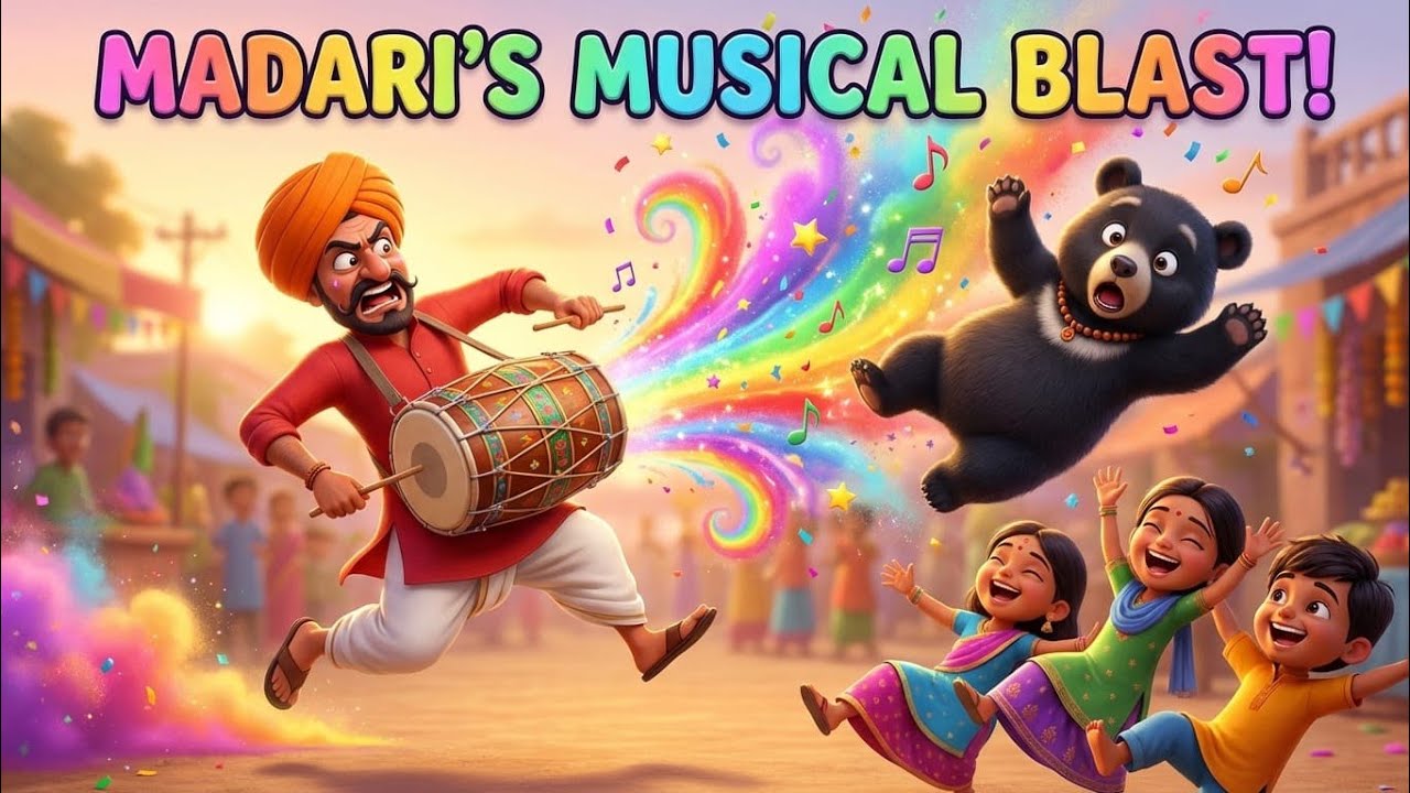 Kaalu Madari Aaya | कालू मदारी आया | Dancing Monkey Rhyme for Kids | Kalu Madari Aya, Nursery rhymes