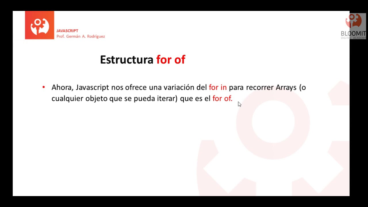 Curso Javascript U2·17 - Estructura FOR IN