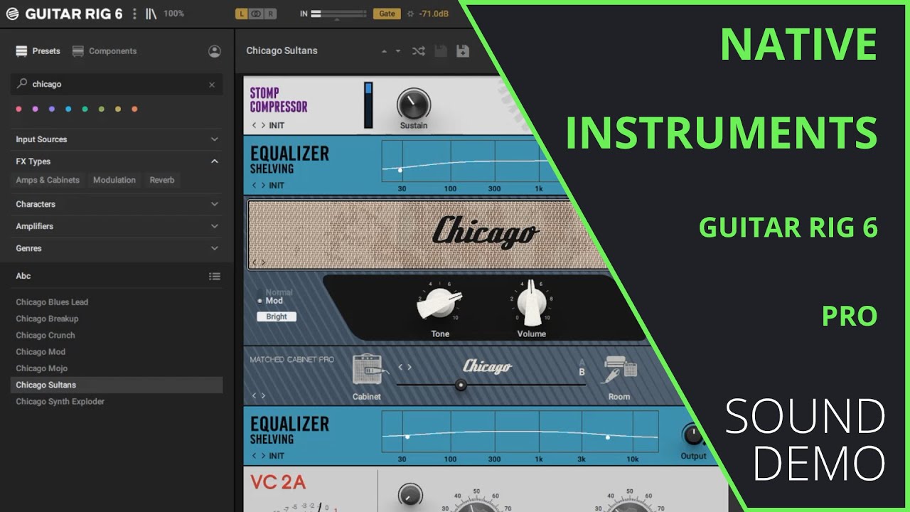 Native Instruments Guitar Rig 6 Pro - Sound Demo (no talking)