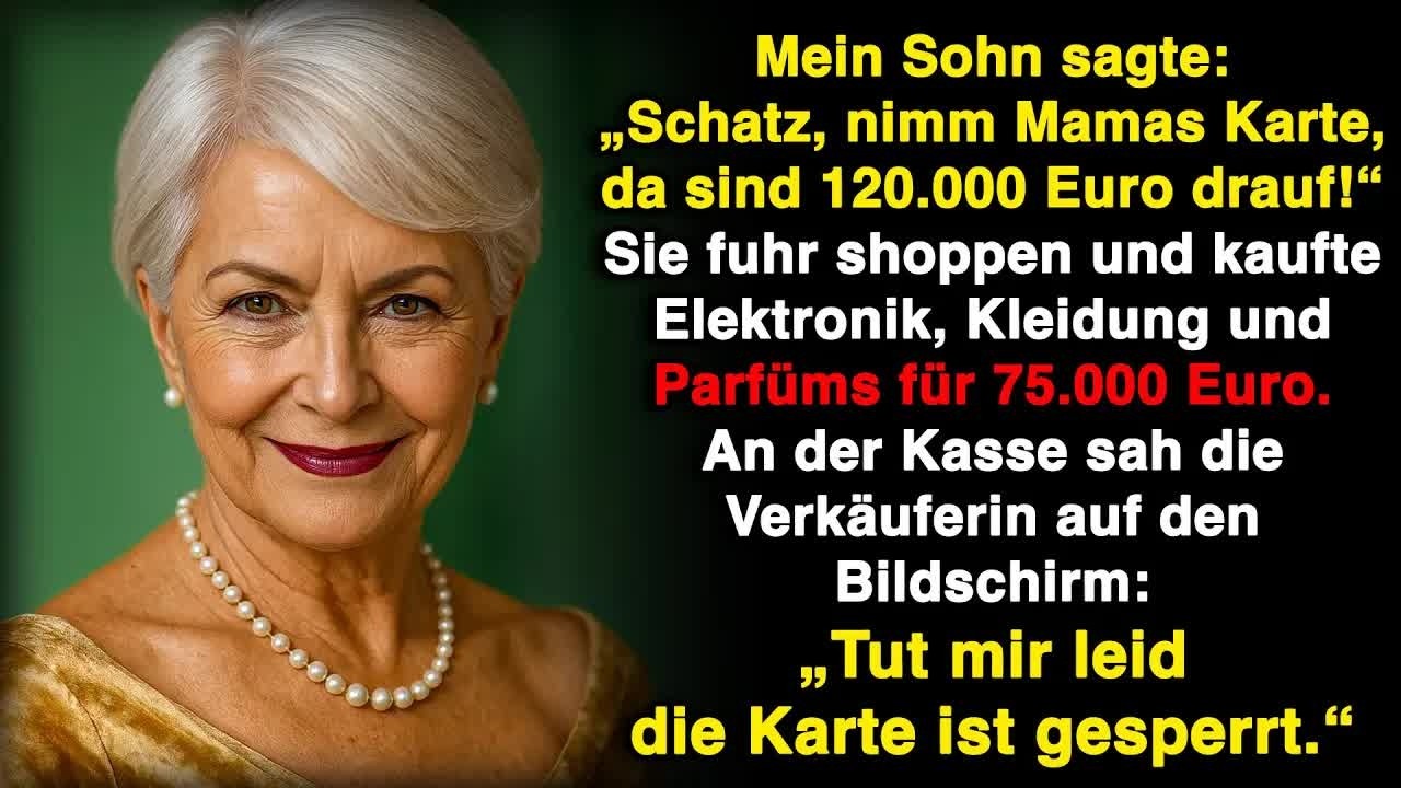 Mein Sohn sagte： „Schatz, nimm Mamas Karte – da sind 120 000 Euro drauf, gönn dir was!“