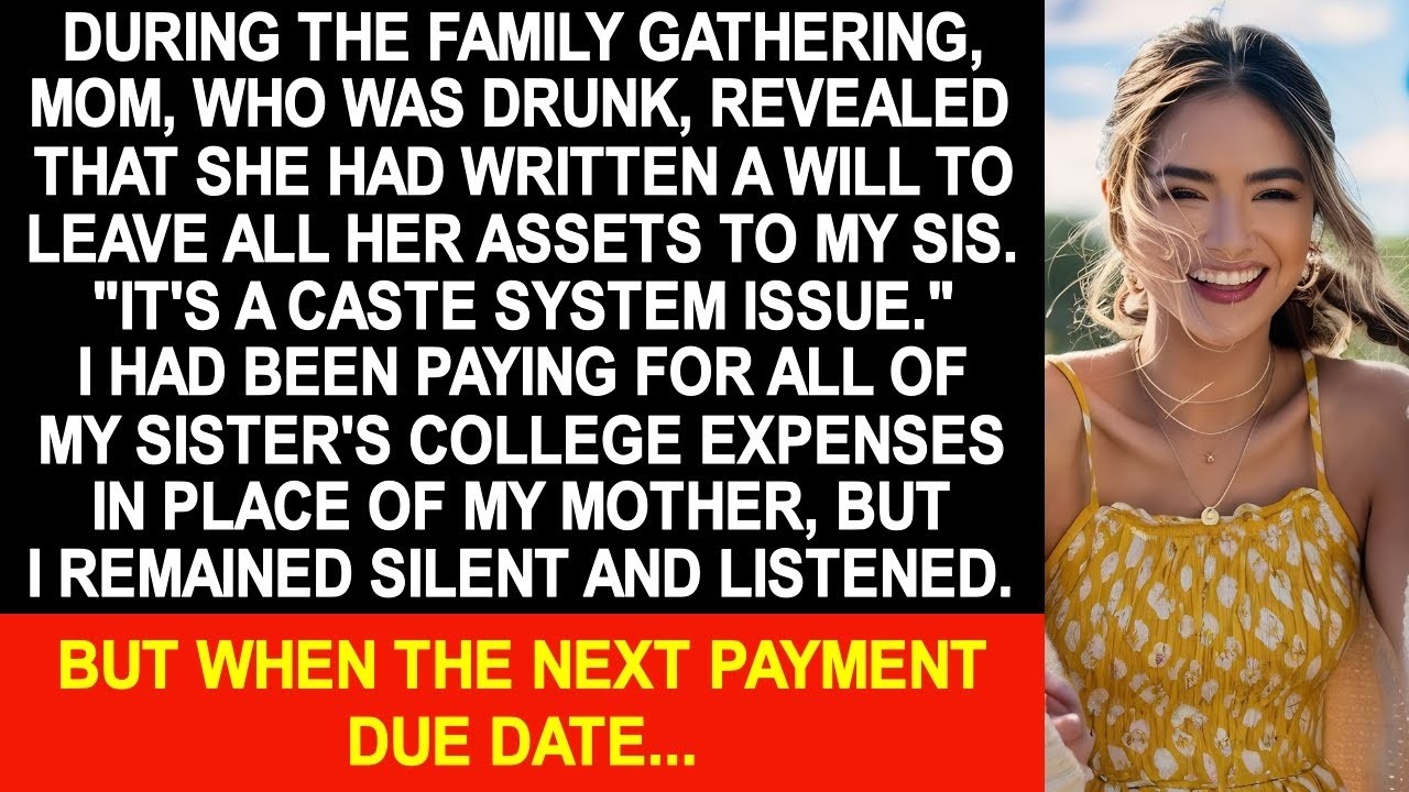 My mother, who was drunk, revealed that she had written a will to leave all her assets to my sister