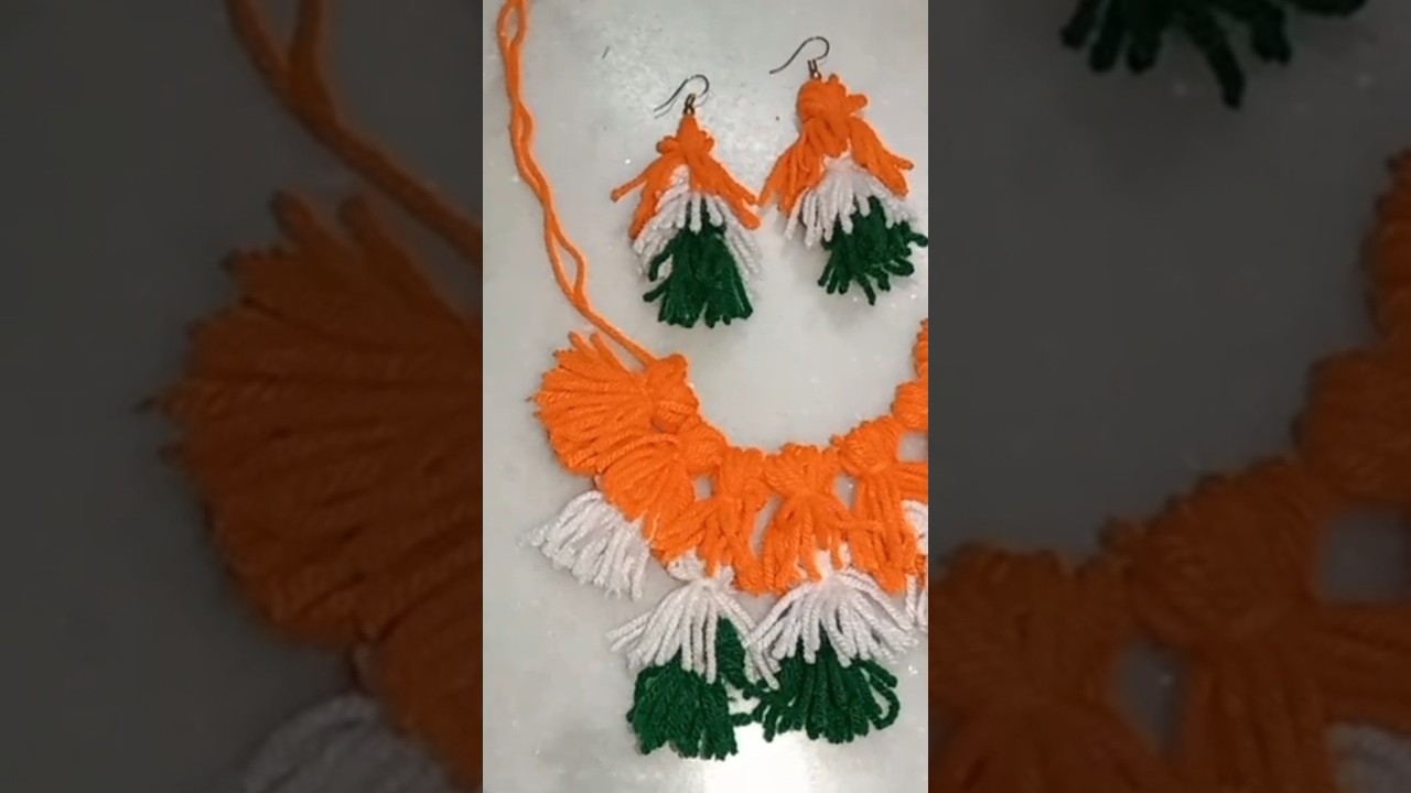 independence day special jewellery set #britishwool #diy #video