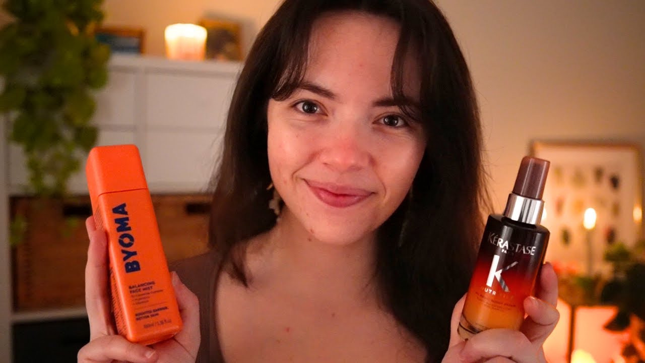 ASMR Cozy Pampering Session for Relaxation (skincare, haircare, positive affirmations)