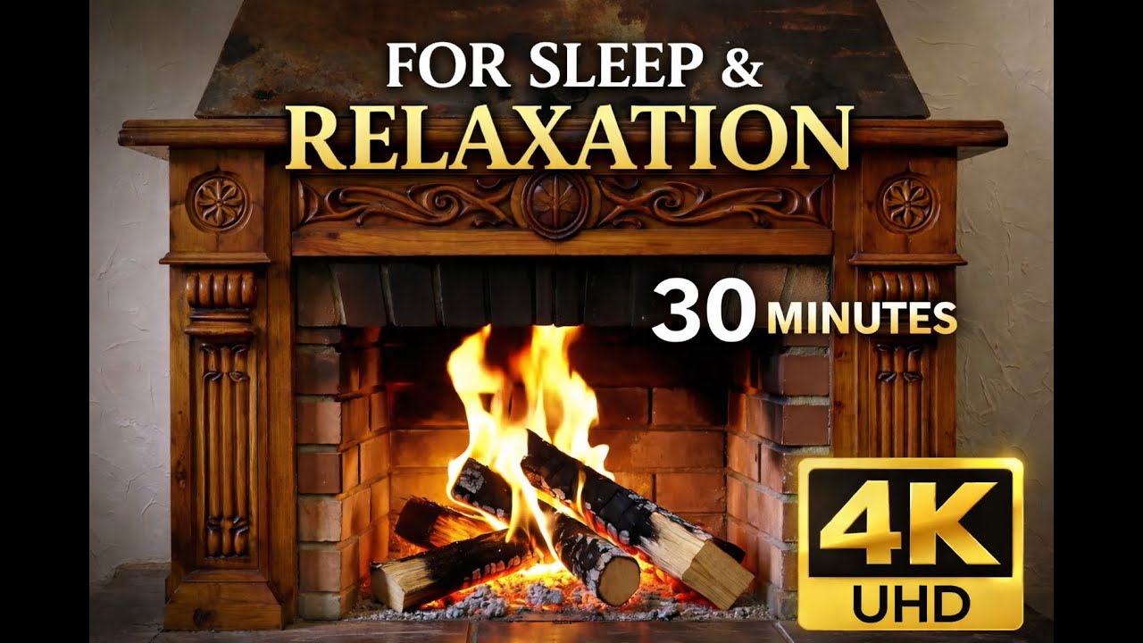 🔥Fireplace for Sleep | Real Crackling Sounds (No Music, 30 Minutes)🔥