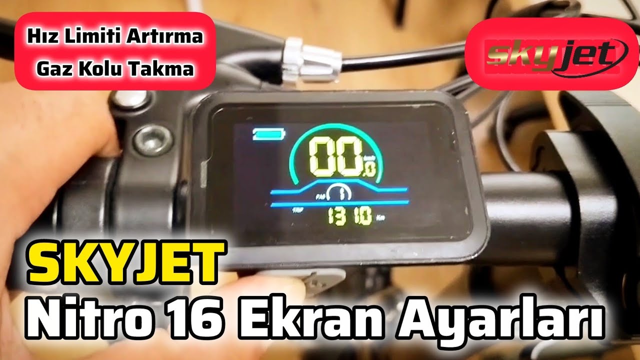 Skyjet Nitro 16 Elektrikli Bisiklet Ekran Ayarları | Hız Limiti Artırma | Gaz Kolu Takma #ebike 