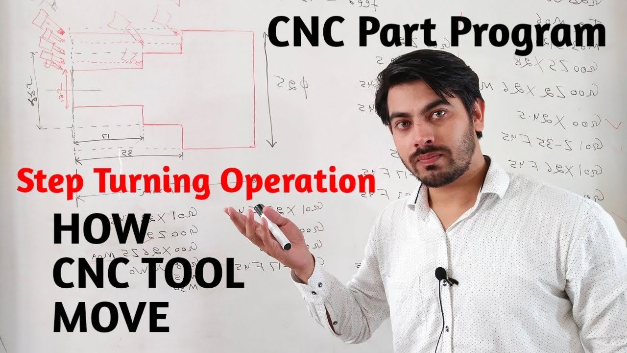 Step Turning program Hindi | CNC Machine Co ordinate, CNC Tool movement | CNC Step Turning program