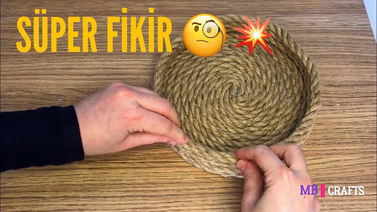 HASIR İPTEN HARİKA BİR SEPET YAPIMI💥🤩 #diy #recycle