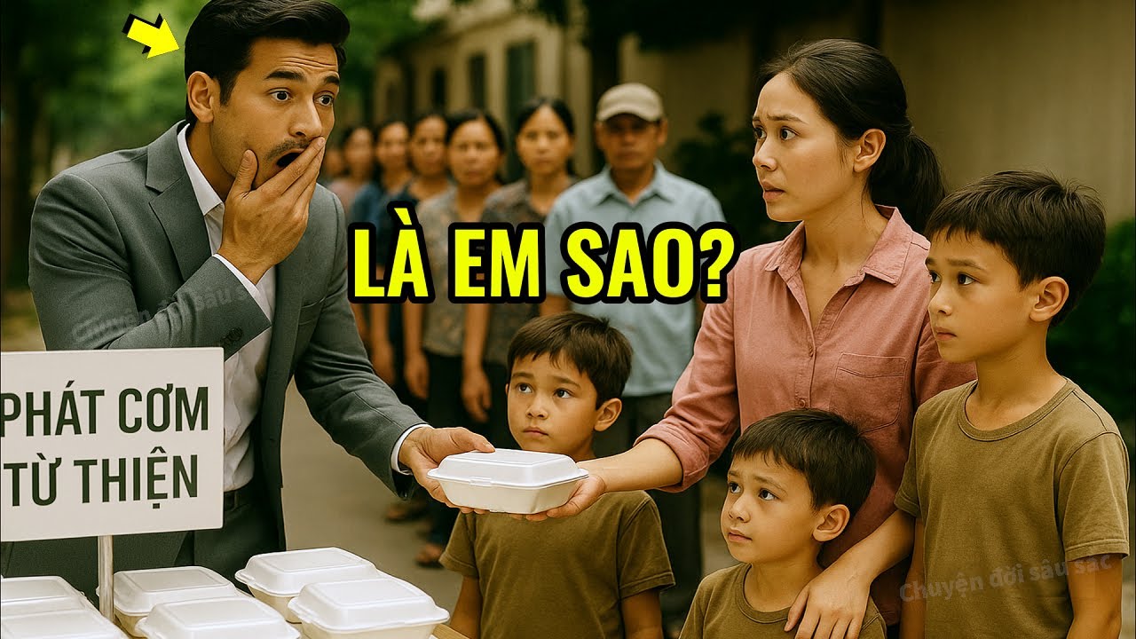 Tỷ phú bàng hoàng khi phát cơm từ thiện gặp lại vợ cũ và 3 đứa trẻ đứng xếp hàng sau 15 năm