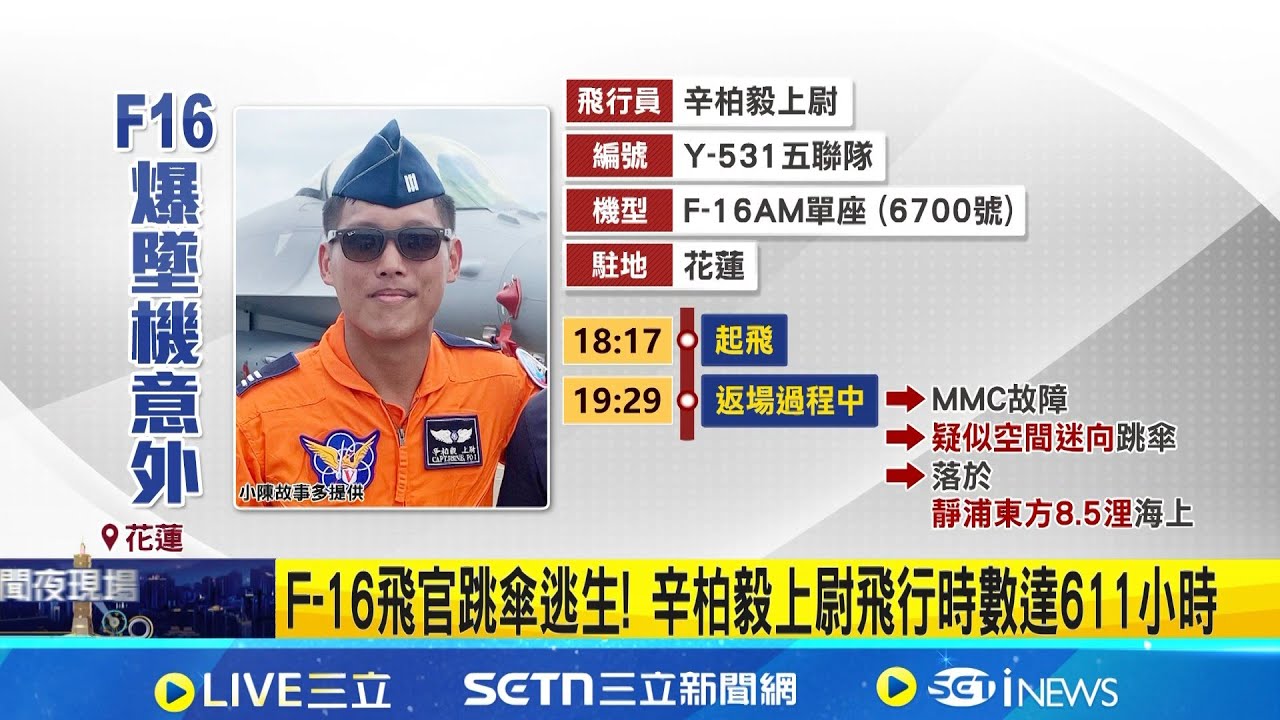 F-16夜訓失聯 辛柏毅上尉跳傘逃生 國軍搜救中 疑空間迷向!  辛姓飛官急跳傘 機.艦搜救中│記者 廖品鈞 林育昇 呂彥│新聞一把抓20260107│三立新聞台
