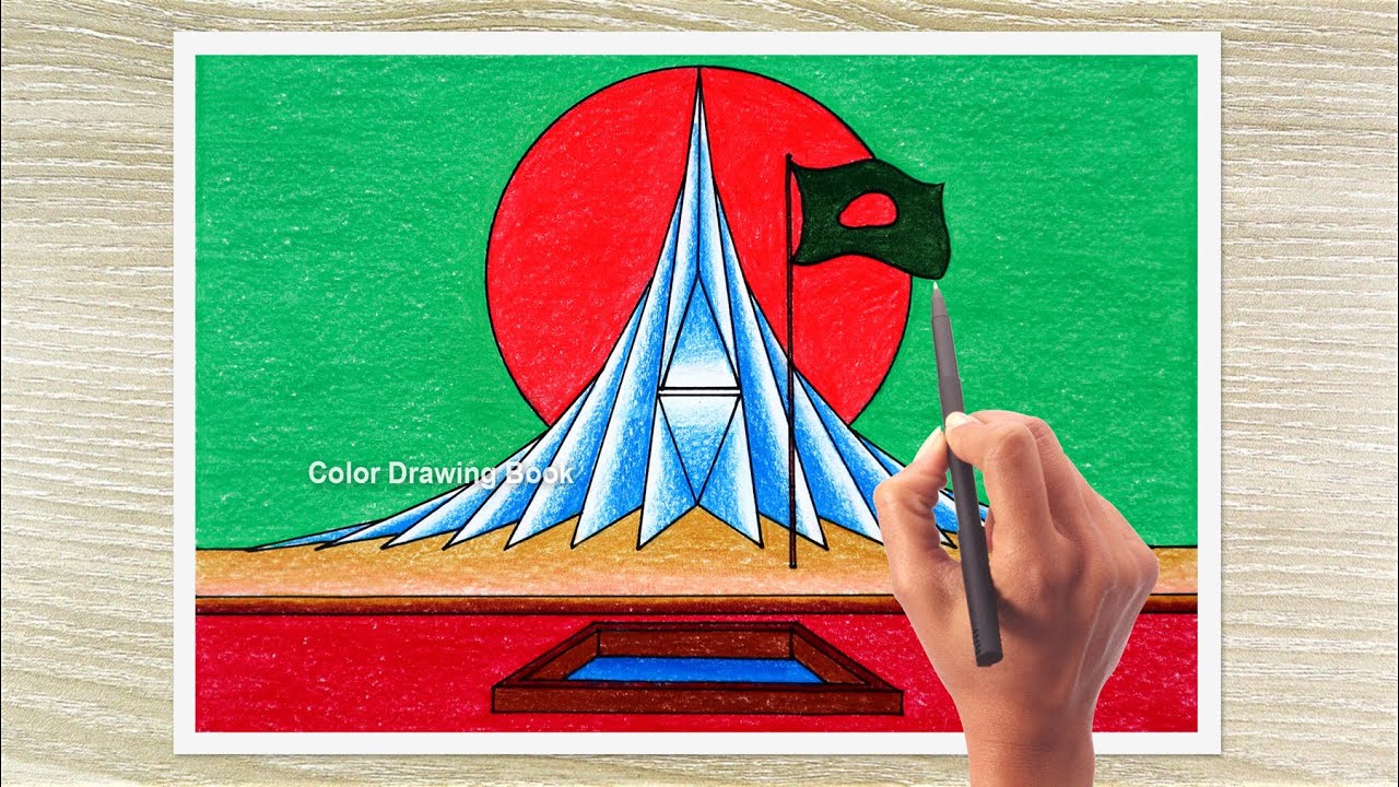 16 December Victory Day Drawing Easy | How to Draw Jatiyo Smriti Soudho (National Monument)