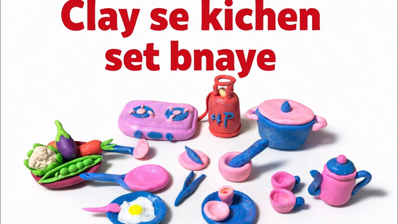 Clay Se Kitchen Set ❤️ | Satisfying Mini Kitchen#mittiart 