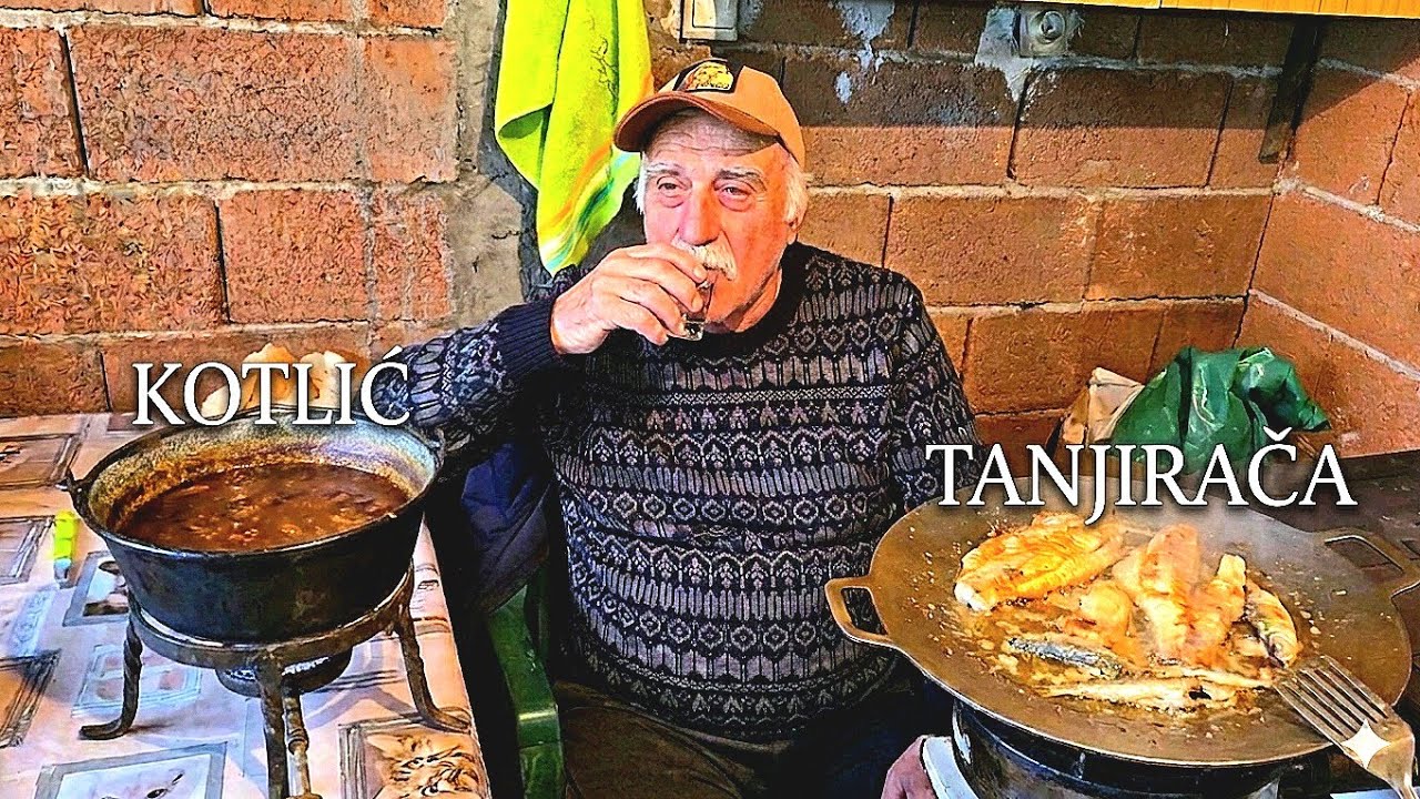 DRAGI CRNI PRŽI RIBE! KUVA PASULJ U KOTLIĆU i PIJE RAKIJU! *napio se*