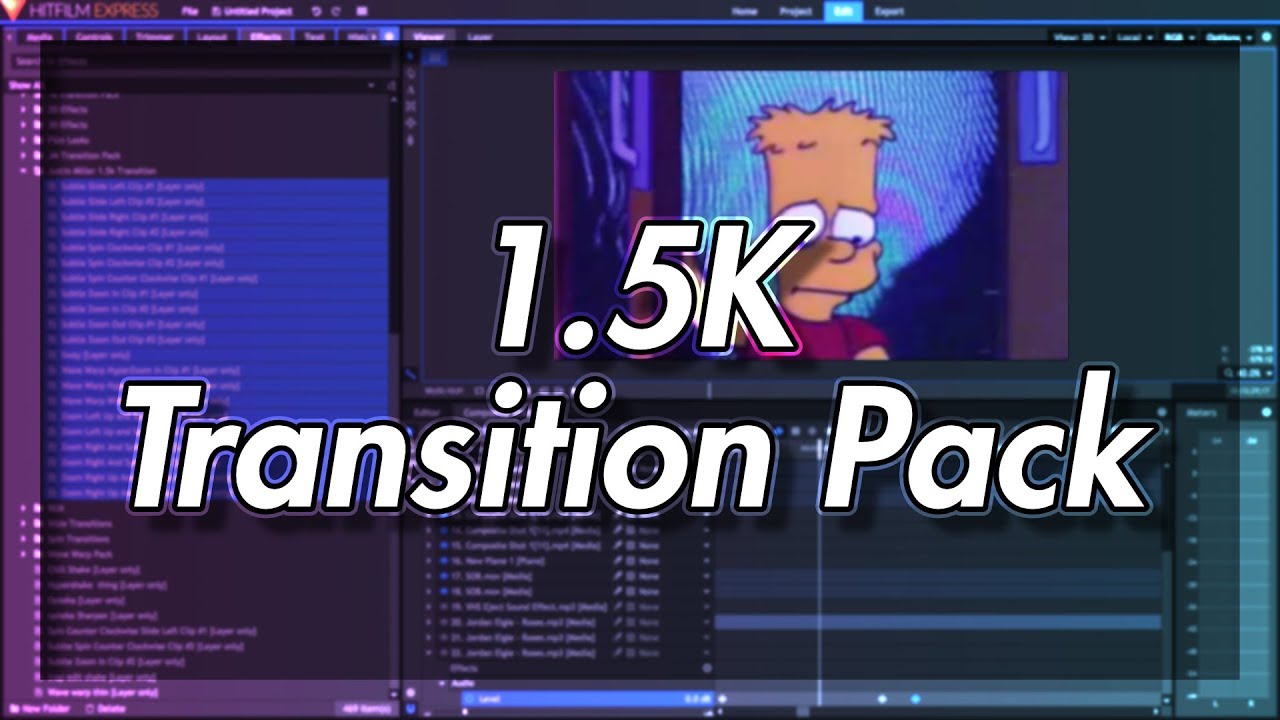 1,500 Subscriber Preset Pack | Free Transitions For Hitfilm Express
