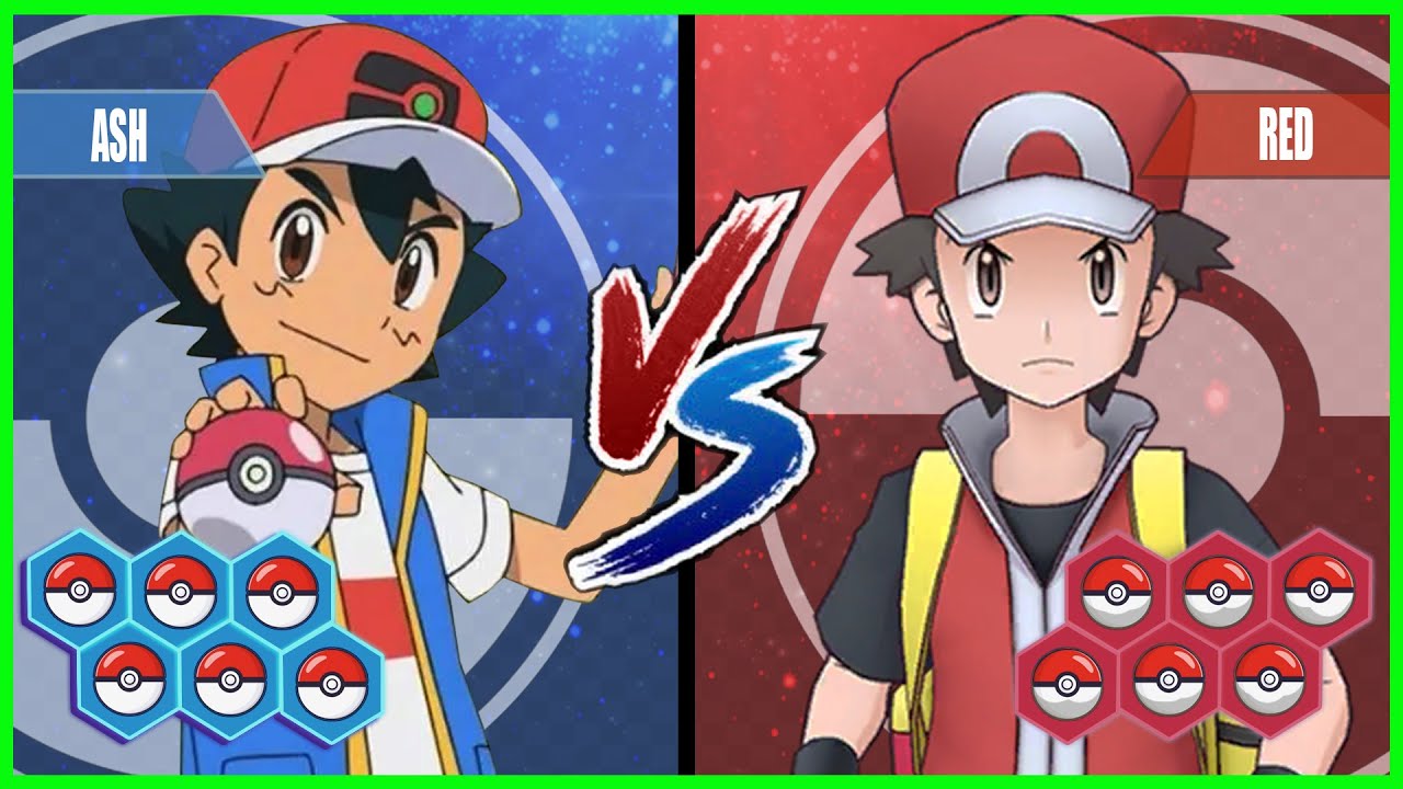 Pokemon Battle Pedia: Ash Vs Red (Best Ash Team)