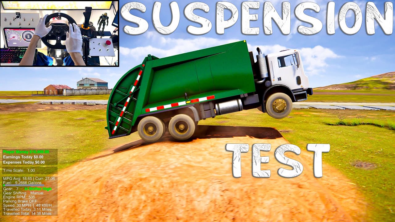 My Truck Game | Garbage Truck Suspension Test | Logitech g920 relaxing drive