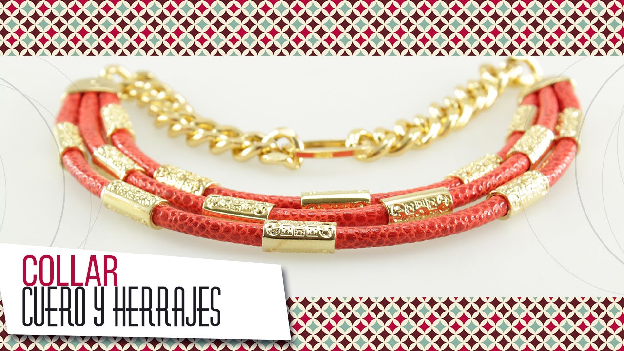 Cómo hacer collar con cuero sintético y herrajes dorados | VARIEDADES CAROL Kit 26118