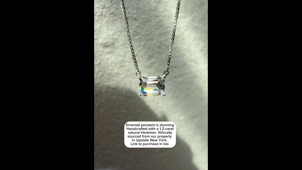 ✨ Emerald Cut Herkimer Pendant &ndash; 100% Natural, Ethically Mined & Handcrafted 💎