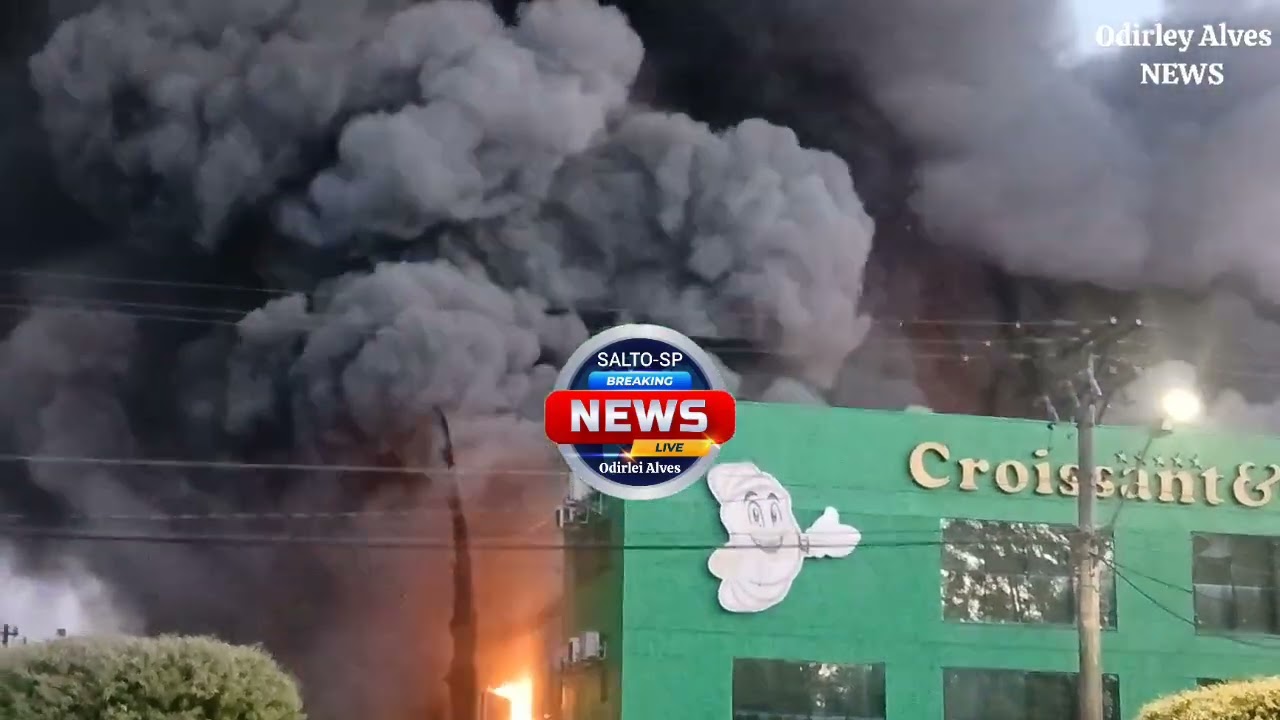 🚨 Incêndio de grandes proporções atinge empresa em Indaiatuba.