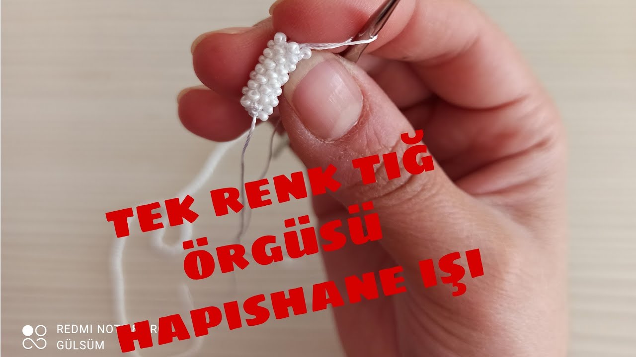 tek renk kum boncukla hapishane işi kordon nasıl örülür? crochet kinitting boncukla tığ işi kordon