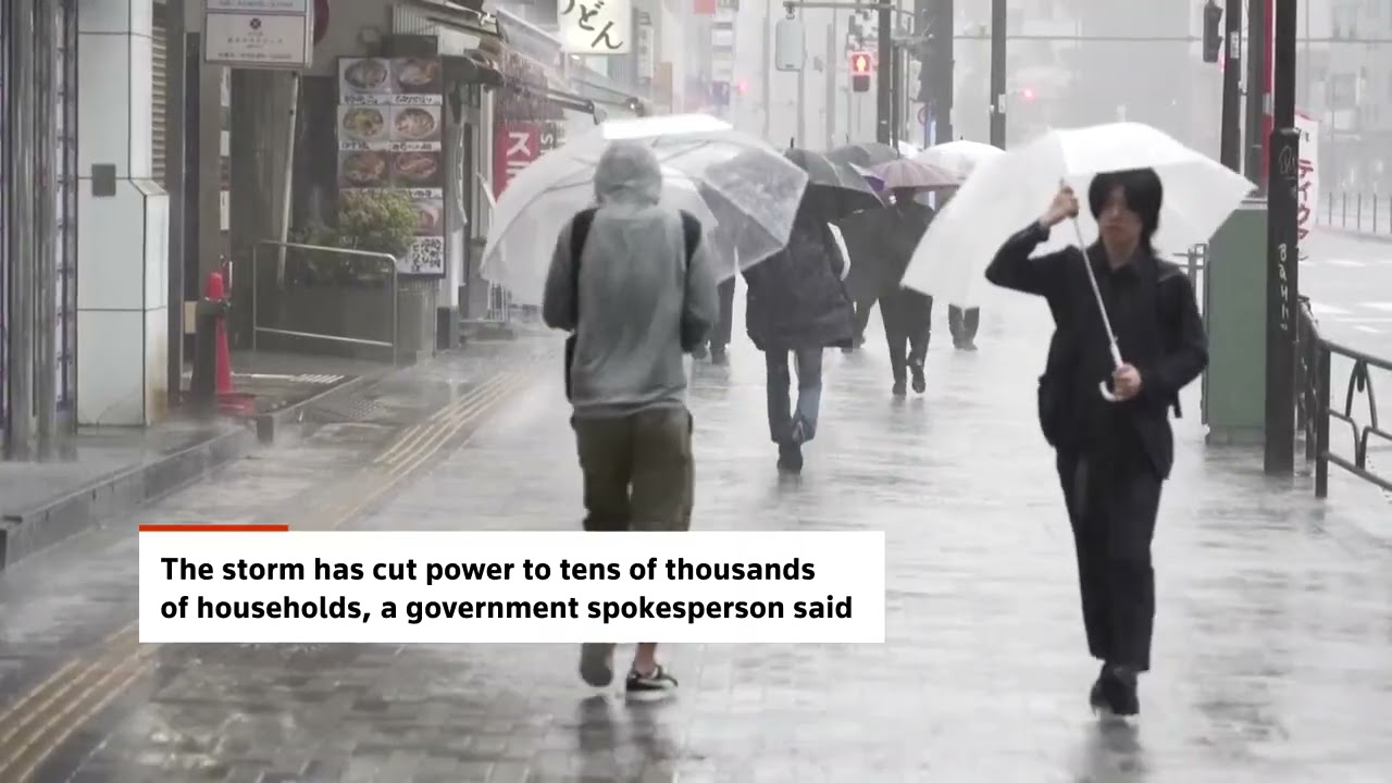 Tropical storm Jangmi brings heavy rain to Tokyo