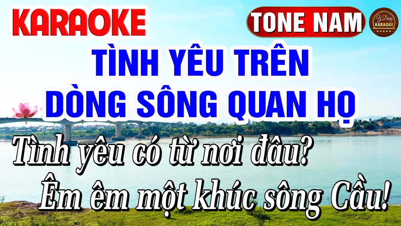Tình Yêu Trên Dòng Sông Quan Họ Karaoke Tone Nam Dễ Hát 2026 | Y Dung Karaoke