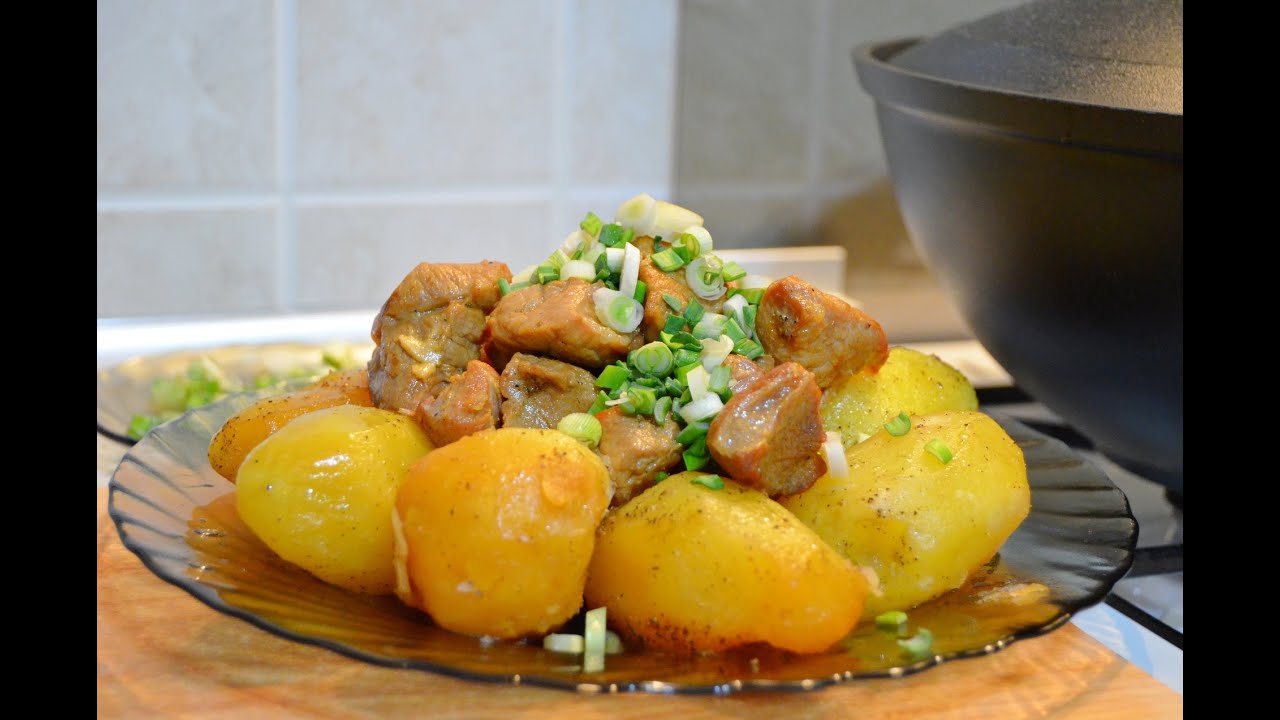 Картошка в масле. В казане. С мясом #42