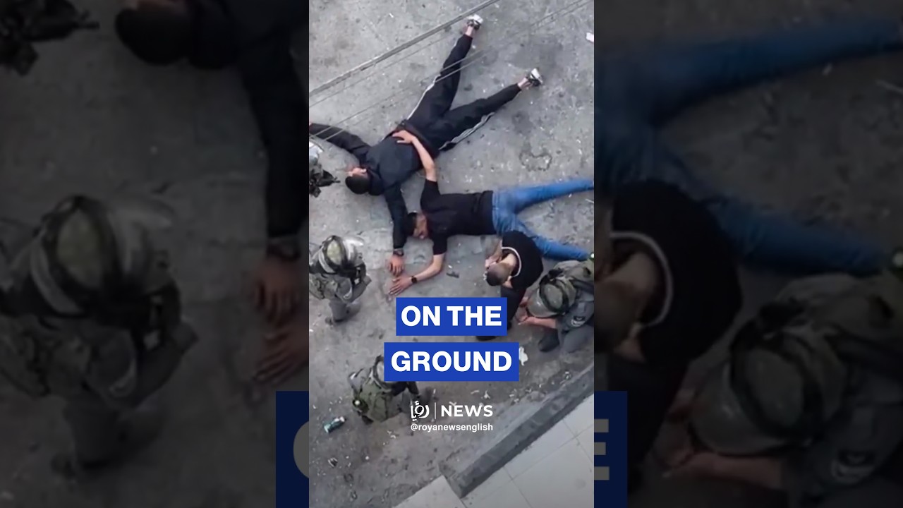 🇵🇸 Overhead footage showing detainees held by &lsquo;Israeli&rsquo; forces in Qalandia
