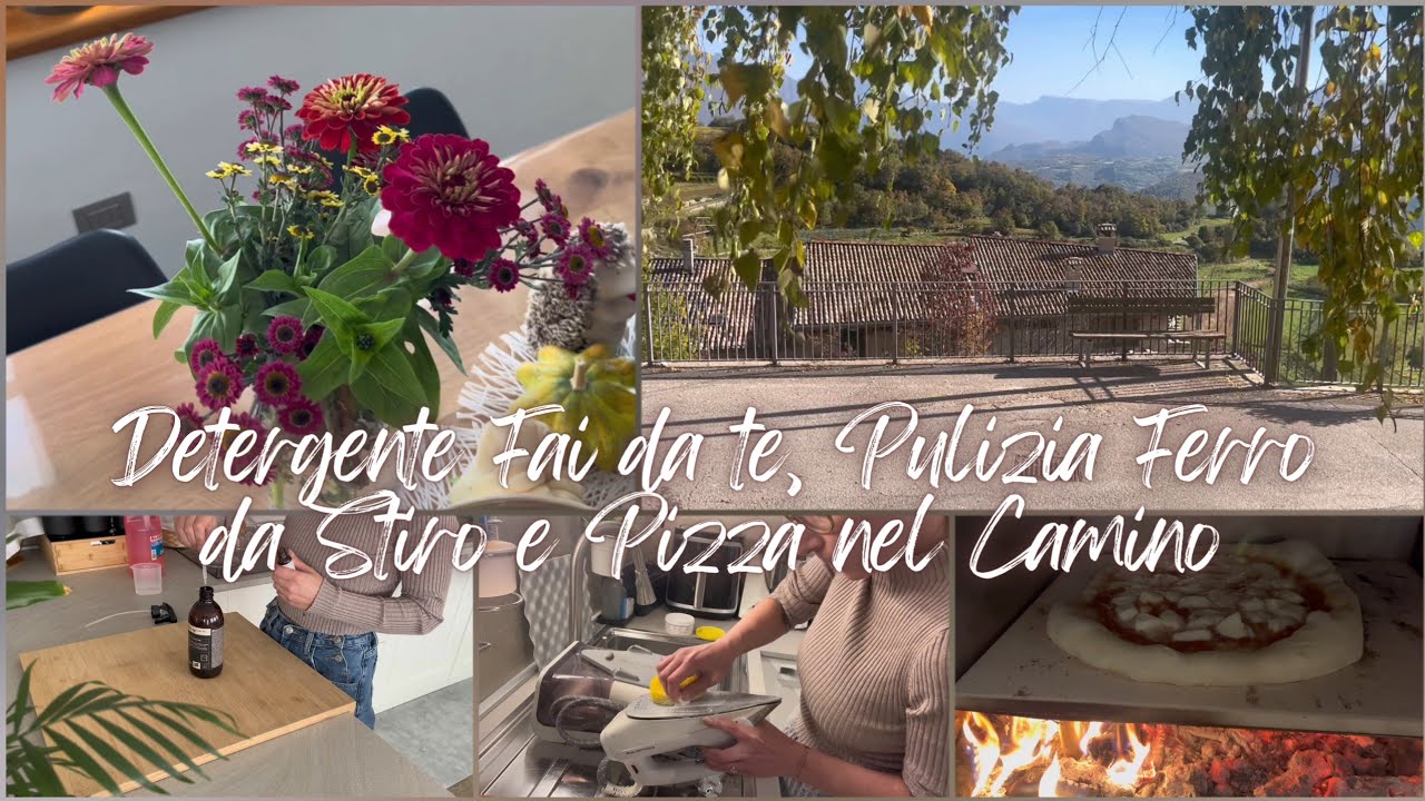 Routine del Pomeriggio dopo lavoro |Detergente fai da te, Pulizie Ferro da Stiro e Pizza nel Camino🔥