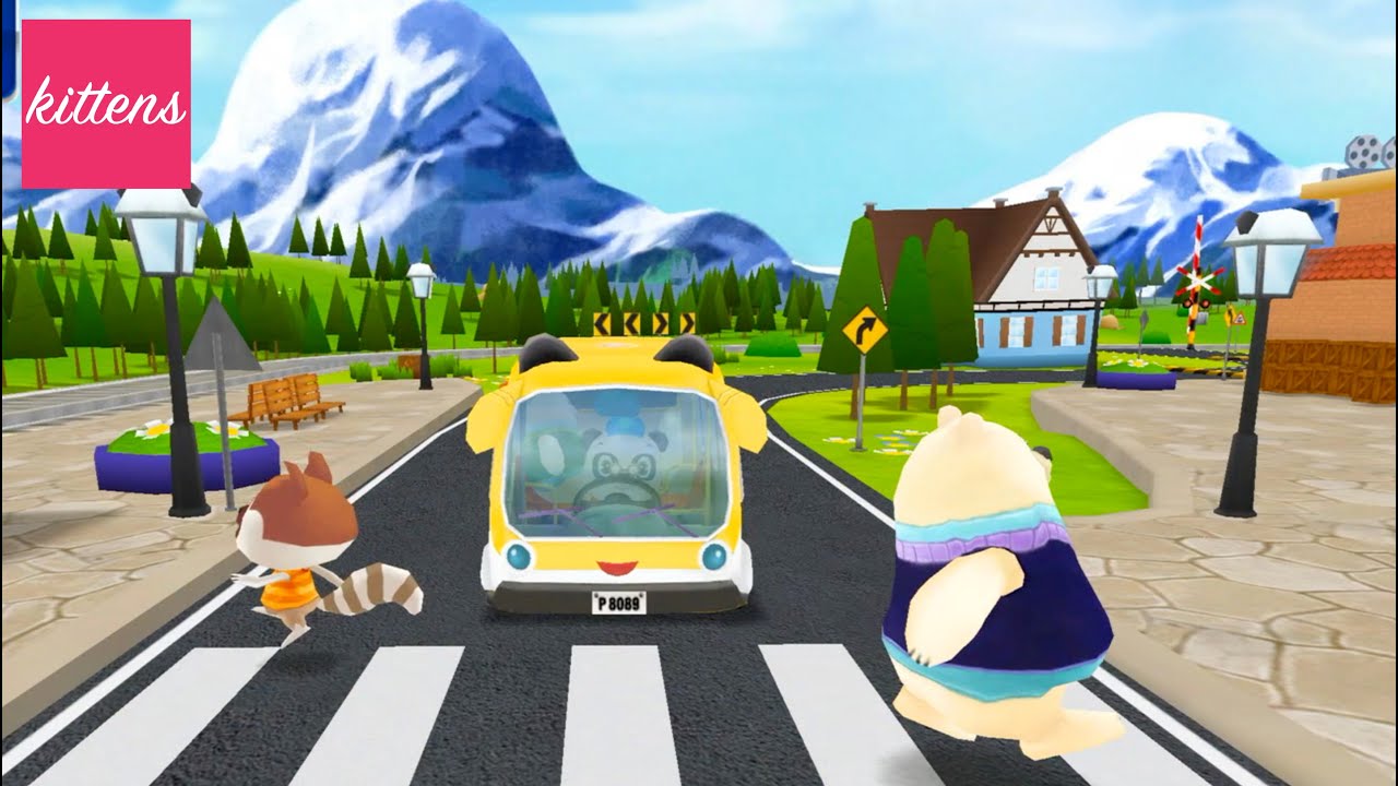 ПАНДА ВОДИТЕЛЬ Животные едут на автобусе | Animals riding in the bus PANDA DRIVER