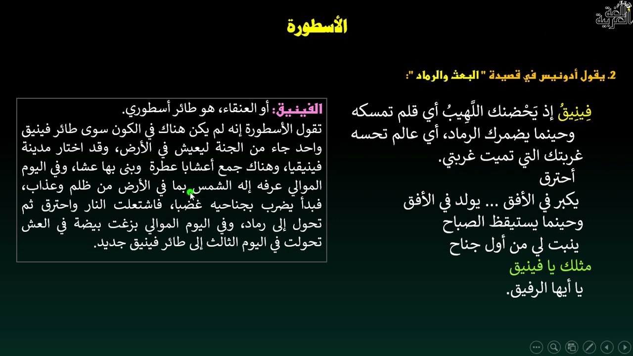 الثانية باك آداب الدرس 33 الأسطورة