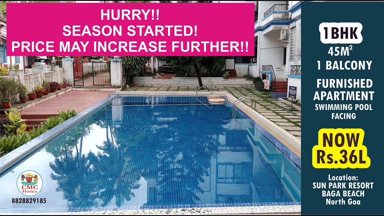 PRISE REVISED!! 1BHK Compact Apartment in Baga Beach FOR SALE! PRICE NOW Rs.36L CMC Homes 8828829185