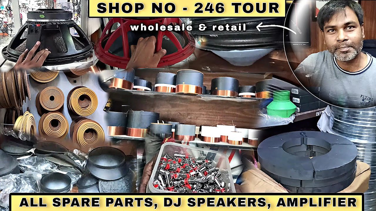 All types speaker spare parts, cone, magnate kit, coils, basket, all dj speakers, dj amplifiers etc