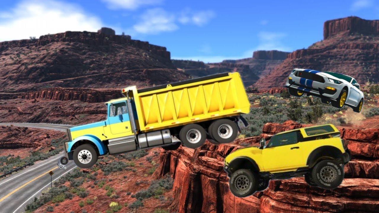 Cars Vs Cliff Roads Beamng Drive Challenge Ends In Total Destruction