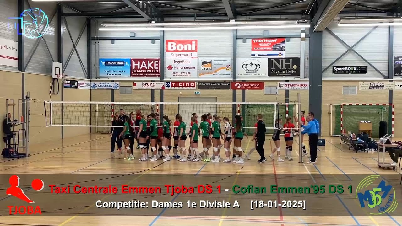Volleybal Dames 1e Divisie A: Taxi Centrale Emmen Tjoba D1 - Cofian Emmen'95 D1 [18-01-2025]