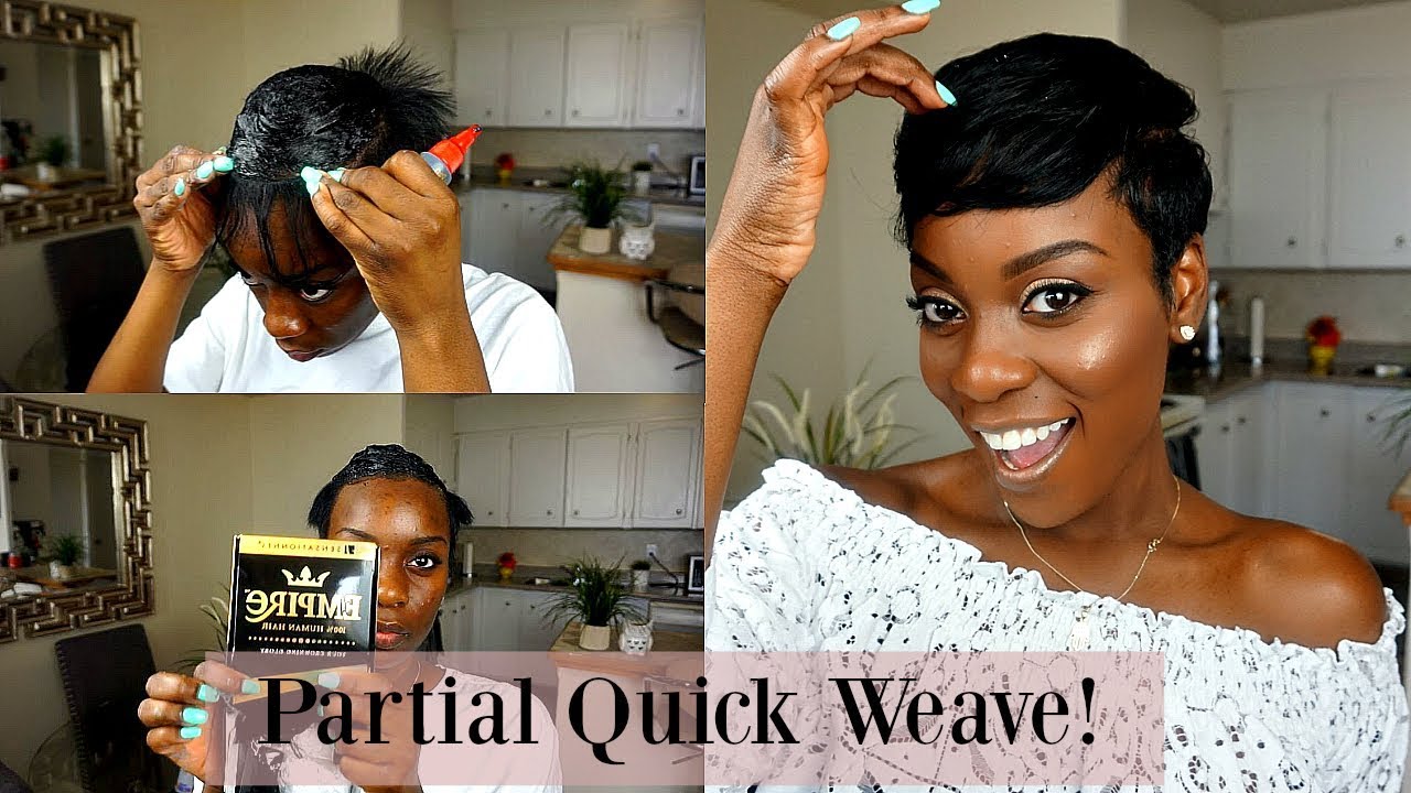 PARTIAL QUICK WEAVE!| SHORT HAIR TUTORIAL| SHORT HAIR MAGIC!