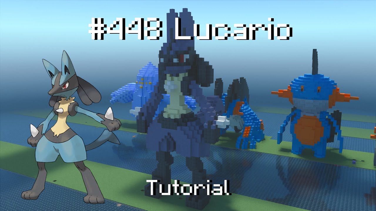 How to build a Pok&eacute;mon Lucario statue in Minecraft (Tutorial)