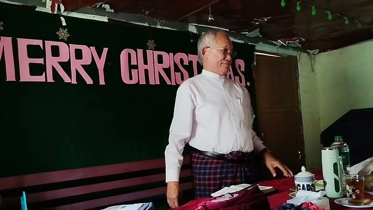 Ps. San Min exhorts at Ps. Marie's Church located in NGA - Su - Taung village on 18 th Jan. 2026. 