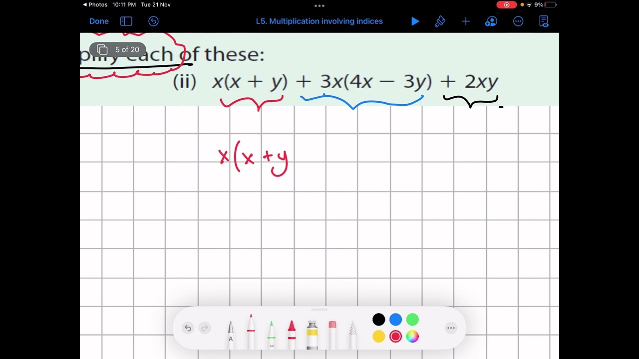 1st Year Algebra - Multiplying involving indices