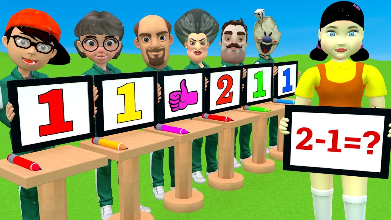 Squid Game vs Scary Teacher 3D Become Math Genius Level Max 6 Times Challenge Tani vs Nick Winner