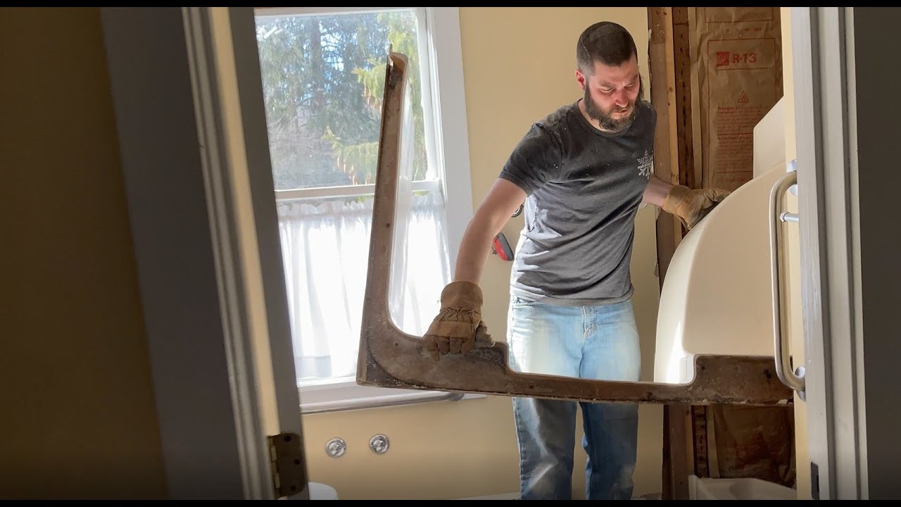 Out With The Old! Demo Fiberglass Shower, Install New Kohler Shower Base | Bathroom Remodel Part 1